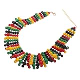 Dettagli: ogni perlina è lucidata a mano con precisione, garantendo un prodotto artigianale eccellente, collana colorata per donna, collana girocollo africana per donna