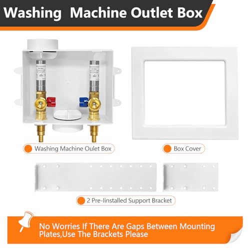 HeSun Washing Machine Outlet Box, 1/2"Crimp PEX x 3/4"MHT Outlet(WM007-1) by HeSun - Used condition - Image 6