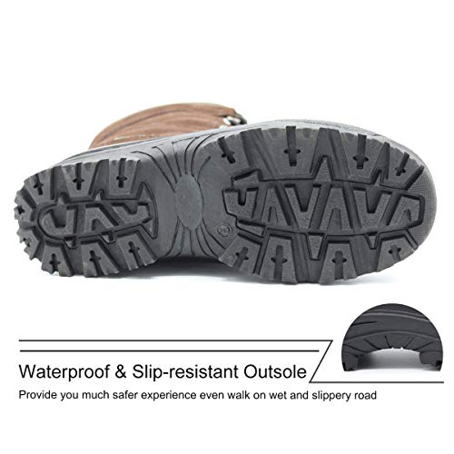 Men's Winter uggs are Waterproof, Non-Slip, Safe and Warm Outdoor Classic Suede, Detachable Lining, Non-Slip Rubber Outsole, Mid-Calf Height Boots4