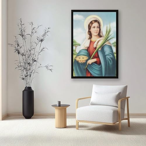 Toile Sainte-Lucie tableau Saint-Esprit cadre 40x61 cm