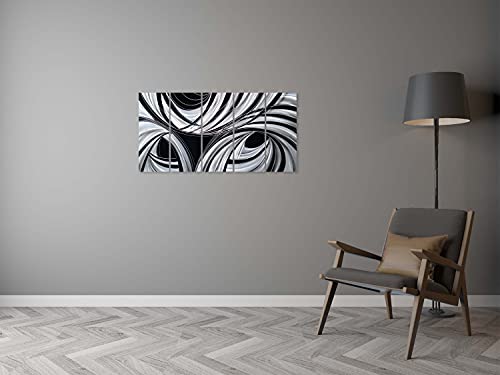 Yihui Arts Black And White Metal Art Wall Decor Hand Crafted Abstract Aluminum Artwork Modern Wall Sculpture Home Accent For Living Room Bedroom Dinning Decor #TOP6