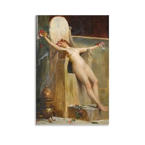Estampe orientaliste Theodoros Ralli art mural figure nue toile salon 40x60cm
