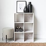 Signature Design by Ashley Paxberry Coastal 6 Cube Storage Organizer or Bookcase, Whitewash