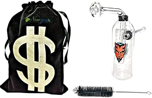 Glass Oil Burner Honey Pipe 5 Inch Included Velvet Pouch & Accessories