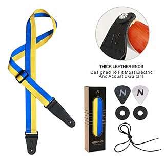 Sangle de guitare personnalisée en coton double couche avec extrémités en cuir plus longues pour basse, électrique et… - Les Beatles, Paul McCartney, John Lennon, RIngo Starr, George Harrison Sangle de guitare personnalisée en coton double couche avec extrémités en cuir plus longues pour basse, électrique et… – Image 5