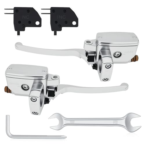 1" 25mm Brake Master Cylinder Replacement for Hon-da Shadow Goldwing Magna VTX, Yamaha Road Star V-Star, Suzuki Intruder Savage, Kawasaki Vulcan Brake Master Cylinder Lever Left & Right Set 