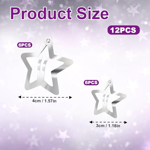 12 peças grampos de cabelo estrela de 4 cm grampos de cabelo estrela de metal presilhas de cabelo pr