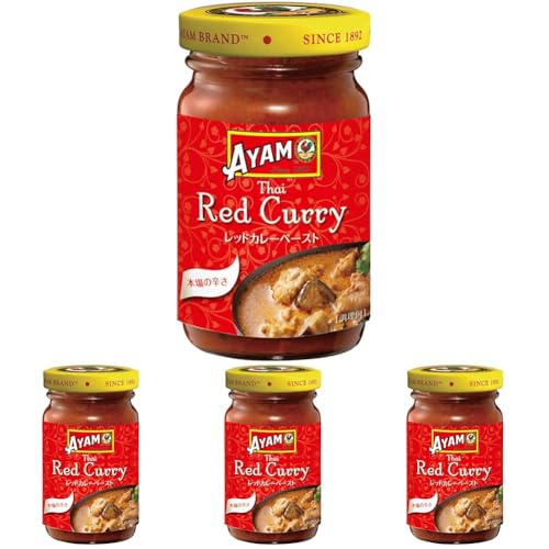 AYAM(アヤム) レッドカレー ペースト 100g (添加物不使用 ハラル認証取得)具材とココナッツミルクを加えて簡単調理 本格カレー (× 4)