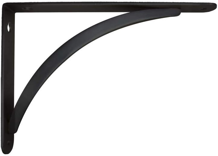 6.5 in. x 9 in. Black Cove Arch Decorative Shelf Bracket
