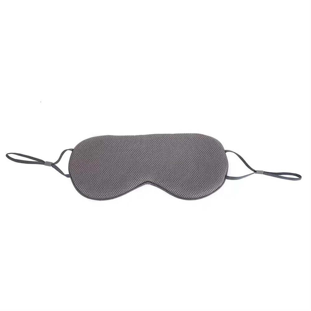 Mascherina per dormire, calda e fredda, doppio uso, in morbida seta, oscurante, con fascia elastica regolabile, da viaggio, colore grigio, 2 pezzi