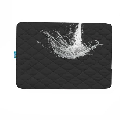 Image of Pack and Play Mattress Pad Waterproof, Pack and Play Sheets Quilted- 39" x 27" Fitted, Black