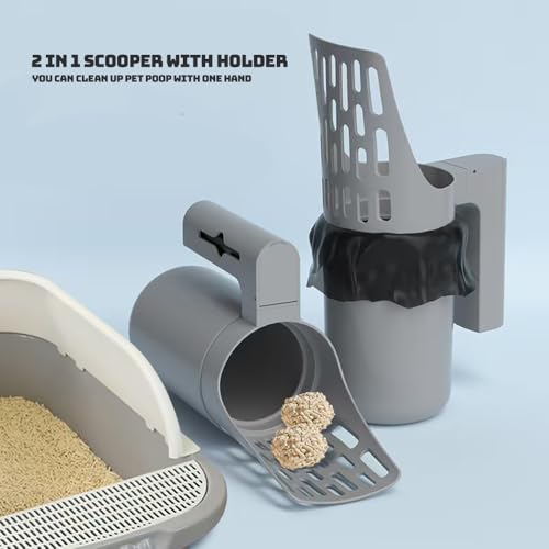 Cat Litter Scoop com sacos de refeição,Detachable Litter Shovel com Waste Container,Large Capacity C