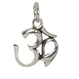 Länge ohne Öse ca 1,5 cm Bella Carina unisex Anhänger Om Zeichen klein, 1,5 cm 925 Sterling Silber