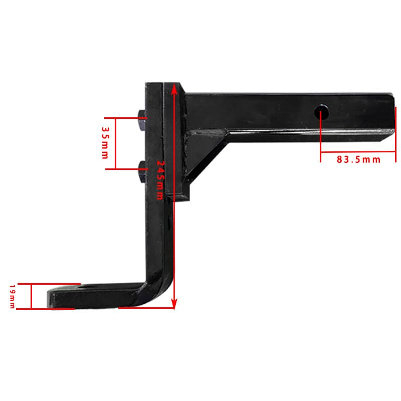 Support d‘Attelage Réglable en Hauteur avec Fixation 5 Troux et Boule de 50mm – Capacité de Charge 4000kg pour Remorques, Camping-Cars, Fourgons Aménagés et Caravanes