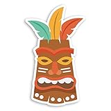  2 x 10 cm Tiki Head Vinyl-Aufkleber – Tribal Sommer Urlaub Laptop Aufkleber #30180 (10 cm hoch)
