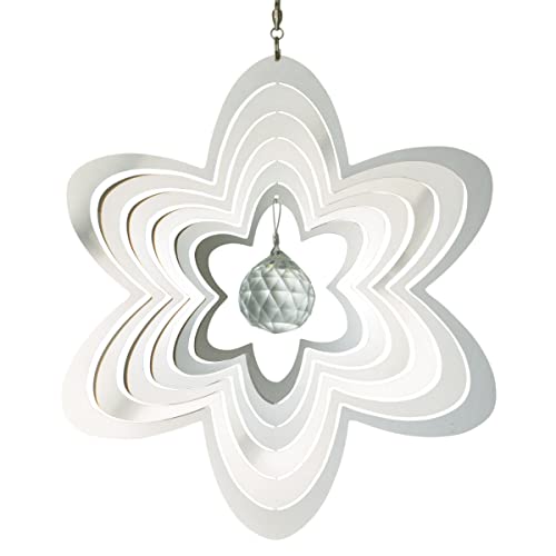CIM Edelstahl Windspiel - Mirror Flower 200 - Durchmesser: 20cm - inkl. Haken mit Kugellagerwirbel