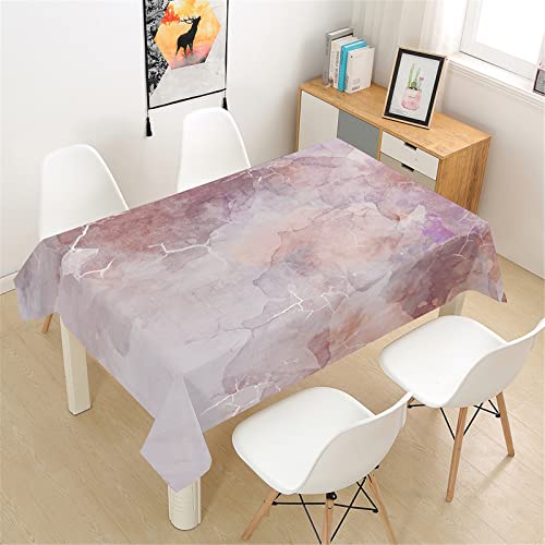 Table tachée ? Solution avec la nappe imperméable rectangulaire marbre violet 140x220cm