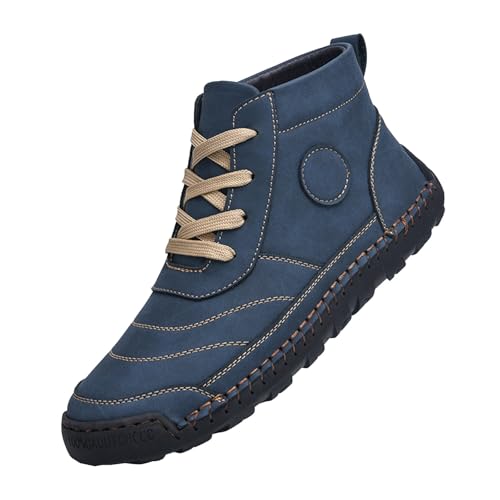 Zapatos descalzos para hombre ergonómicos para aliviar el dolor, zapatos altos para el tiempo libre, ultra cómodos, zapatos descalzos, botines antideslizantes, botas de piel impermeables, botas de