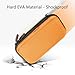 Orange Shockproof Hard EVA Carrying Case Travel Pouch for External Hard Drive, Power Bank, Cell Phone, Cable, Cord - Portable Small Electronic Accessories Organizer Storage Zipper Pouch