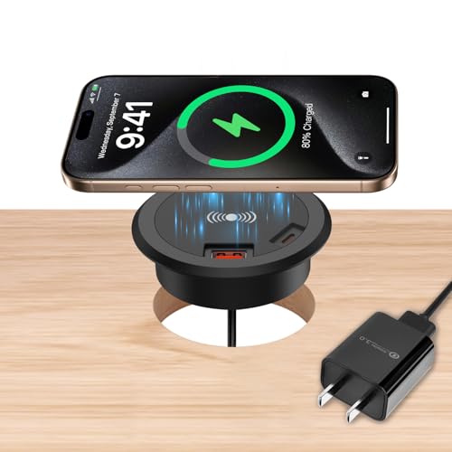Chargeur sans fil de bureau 15W pour iPhone 14 et Samsung Galaxy