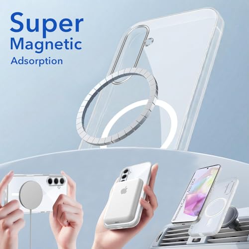 Image of Jkobi Lifetime Anti-Yellow MagSafe Compatible Clear Back Cover Case for Samsung Galaxy A35 5G (Sleek Hard Crystal | Shockproof and Camera Protection)