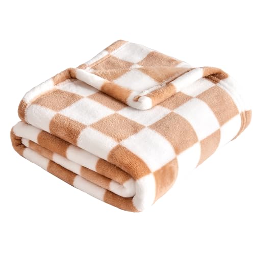 Yurhap Checkered Baby Blanket Fleece Baby Blankets Neutral for Bo...