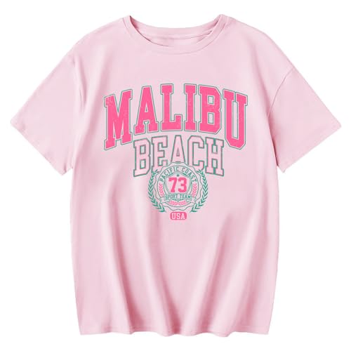 Image of Sulayesh Cute Letter Graphic Tees for Girls Preppy Aesthetic Shirts Oversized Trendy T Shirts Loose Casual Summer Tops