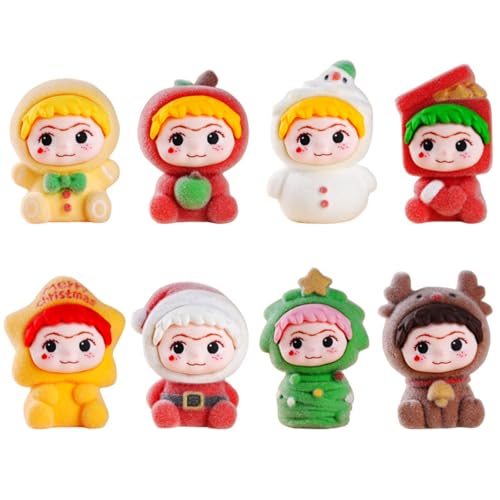 [YAORUI] wakuku ワクク フィギュア 植毛 8個セット 1.0初代 塗装済み完成品フィギュア クリスマスモデル らぶぶ風 人形 可愛い 二次元 誕生日プレゼント 装飾品 卓上置物 (ワクク)