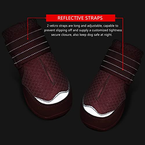 Qumy 2Pcs Dog Boots For Hot Pavement Shoes For Dogs Summer Heat Resistant Booties Mesh Breathable Nonslip With Reflective Straps Pink Size 7 #TOP5