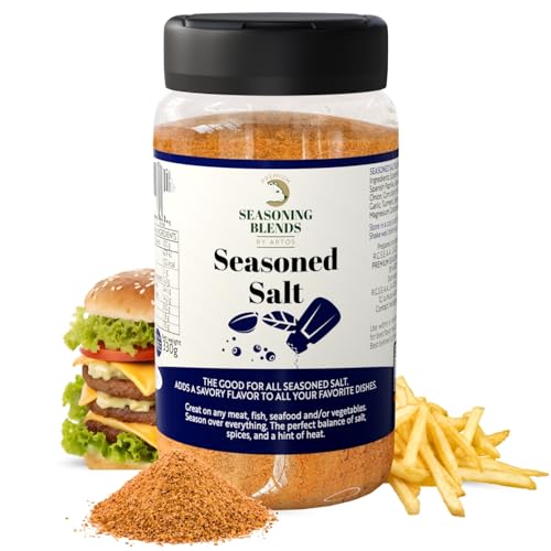 Seasoned Salt RUB (Para todo) Mezcla de Especias-Sal sazonado, Sin MSG, GMO y Alérgenos-Condimento/Sazonador Multiuso - Perfecto para-Pollo-Ternera-Cordero-Pescado-Verduras-Huevos-Patatas FRITAS