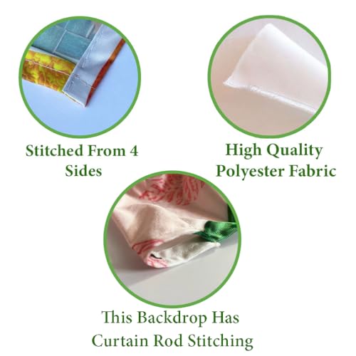 Pichwai Mural Cow Art Printed (8FT-8FT) Backdrop Cloth for Pooja Decoration Traditional Background Curtain Cloth for Festival. (Washable Fabric)