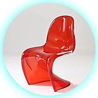 Amazon｜モダンな透明アクリルダイニングチェア、 布張りアームレス