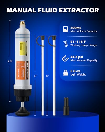 Orion Motor Tech Manual Fluid Extractor and Filler 200mL for Power Steering and Transmission Oil Changes
| Orion Motor