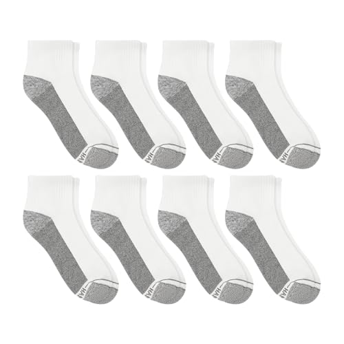 Image of Hanes Men's Crew Socks Pack, 8 Pairs, Max Cushion Moisture-wicking Ankle Socks for Men, Cushioned Ankle Length