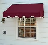 Easyawn Door and Window Sunbrella Canvas Awning / 5 Colors and 3 Sizes/Classic Awning (Burgundy 4 feet Wide)
