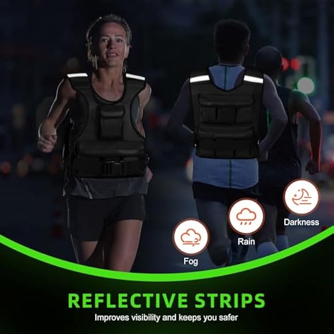 Adjustable Weighted Vest for Women, Customizable 0-18 lbs Strength Training Vest with 10 Removable Sandbag, Breathable Design, Reflective Safety Strips for Running, Hiking, and Fitness