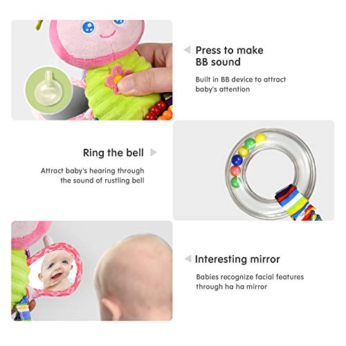 Baby Rattles Toys With Teether,Bed Bell For Toddler In Pram,Gifts For Baby Aged 3 Months Or More(Butterfly) #TOP4