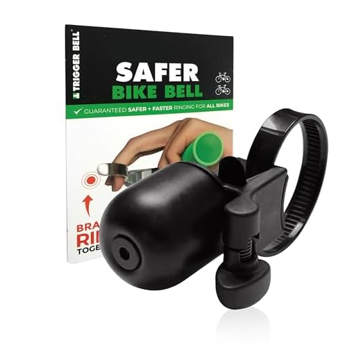 Trigger Bell v6 - Ultimate Safer Bike Bell - Ring While Braking and Turning While in Full Control. Powerful Brass Bell fits All Bikes. Made in The UK