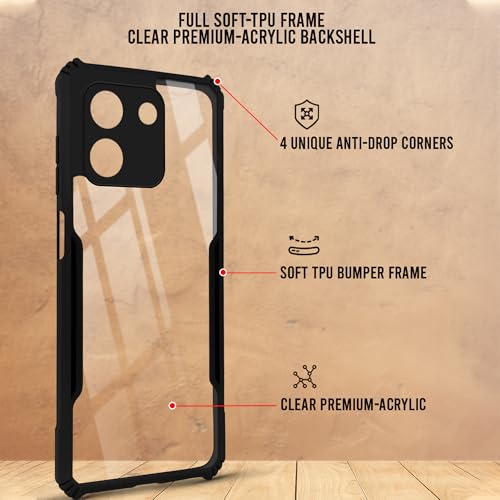 Image of Jkobi Back Cover Case for Lava Yuva Star (Shockproof with Polycarbonate Clear Panel | Professional Black)