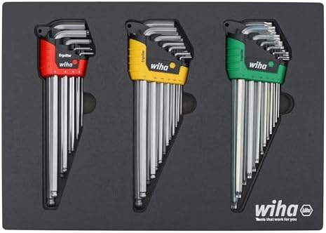 Wiha 66979 35 Piece ErgoStar L-Key Tray Set - Hex Metric, Hex SAE...