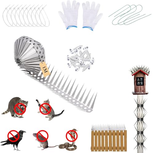 Tiusixsy Tuyau de Descente Protection Contre Les Martres, Bande Anti Fouine, Ceinture Anti Chats pour Arbre et Gouttière Piege a Fouine, Ratons Laveurs et Chats pour Toit, Gouttière et la Maison (1M)