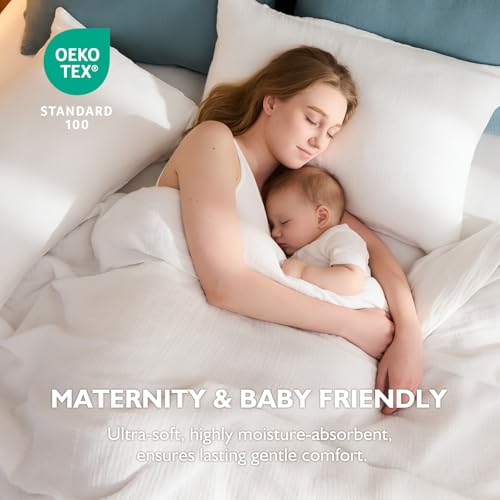 Image of EMME Cream White Muslin Duvet Cover Queen Size, 100% Cotton Soft Gauze Bedding Set with 2 Pillowcases, Breathable Lightweight All Season Comforter Cover with Zipper & Corner Ties, 90 inchx90 inch