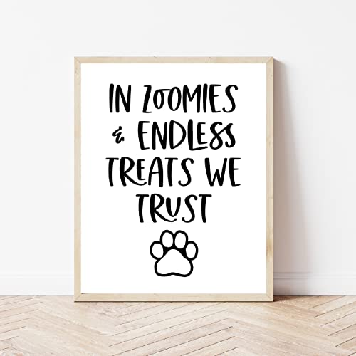 Funny Dog Prints, Doggy Daycare Poster Zoomies Veterinarian Trainer Puppy Training Vet Office Tech Print Funny Dog Prints Doggy Print Wall Decor Unframed #209