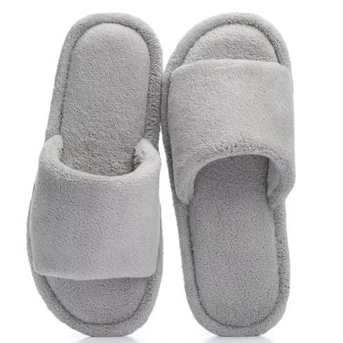 NineCiFun Slippers for Women Men Open Toe House Slides Gray Women 12 13