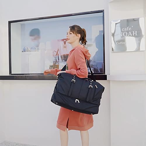 CAMTOP Weekender Bags for Women with Shoe Compartment Oversized Travel Duffle Weekend Overnight Tote Bag with Trolley Sleeve