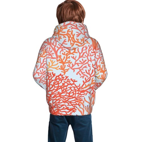 Corals Kid Hoodies Boys Sweatshirts Girls Pullover with Pocket4