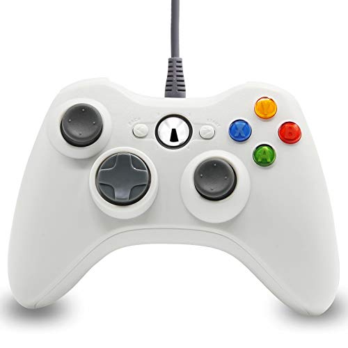 Xbox 360 Controller Wired for Xbox 360 Console & Windows, Xbox 360 Game Controller Gamepad (White)