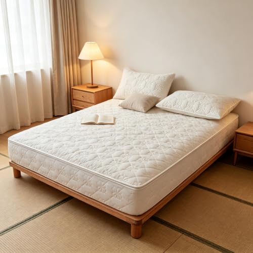 Protector de colchón acolchado algodón transpirable 180x200 suave lavable azul 7