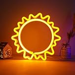 ENUOLI Sun Neon Light Signs, Wall Led Lights Warm White Neon Signs Art Decor Light Battery/USB Operated Neon Light Sun Signs for Bedroom Game Room Bar Home Party