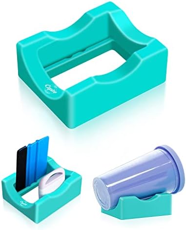 CUPITUP Small Silicone Cup Cradle with Built-in Slot for Crafting Tumblers Use to Apply Vinyl Decals for Tumblers, Space Saving Tumbler Holder for Crafts, 2 Angle Supports Tumbler Cradle for Epoxy